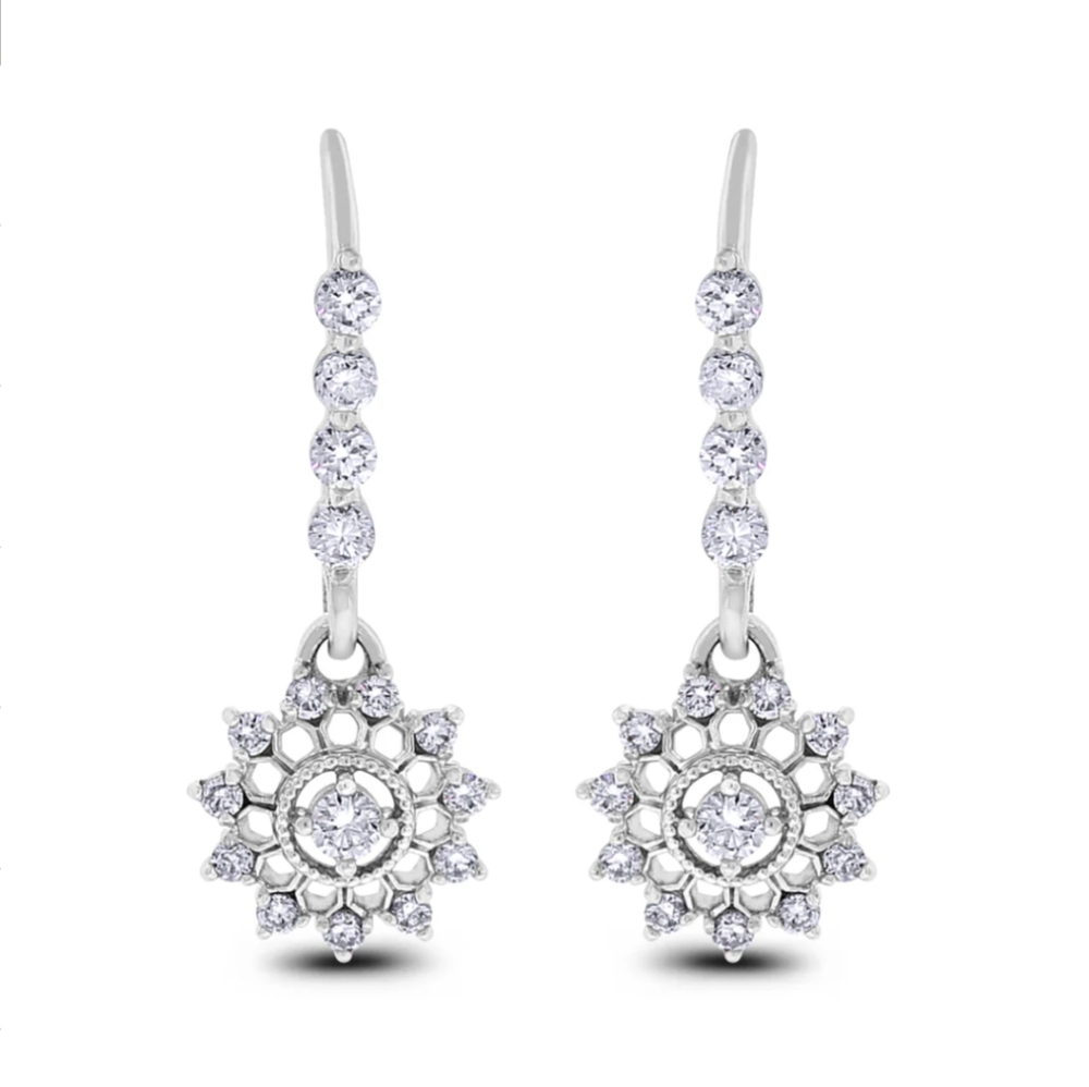 14k gold, diamond earrings